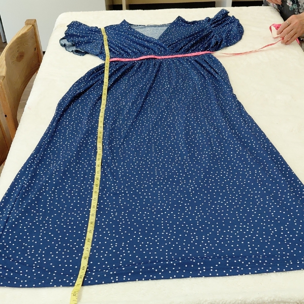 🚨2/$15🚨     Jon & Anna Navy and Light Blue Polka Dot Dress